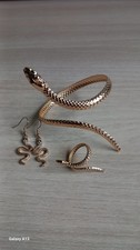 Damenmode Schmuck Set 3Tl. Schlange konvolut goldenen Farbe Neu
