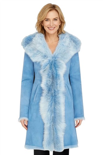 Damen blauer schafleder - damen,