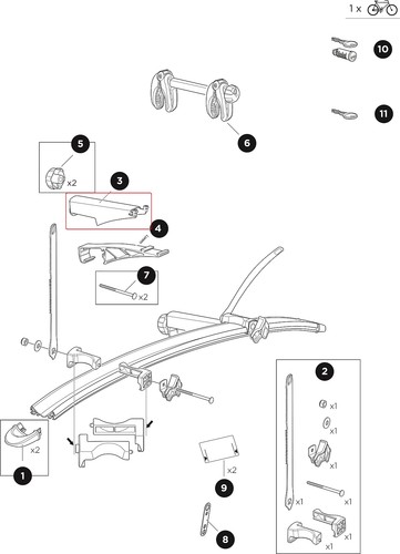 Thule obere klammer 9281 - klammer,