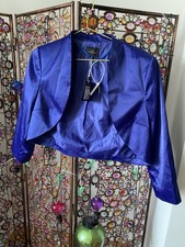Neue Blaue Satin Bolero In Gr