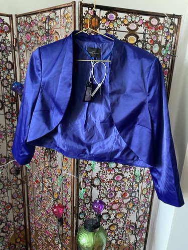 Neue blaue satin - bolero, gr