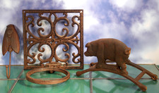 3x  Wand blumentopf halter Eisen rost antik+Haken Grille+Wasser schlauch halter