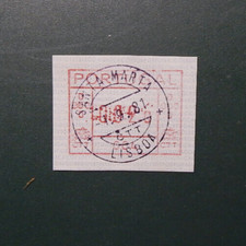 Portugal 1981:FRAMA label ATM, 002.0, MN 1, A-Nr. 004,gest. "Lisboa Santa Marta"