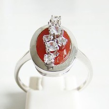 Ring weißgold 585er karneol - 585er,