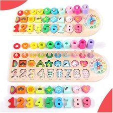 Holzpuzzle Zahlen Formen Uhr