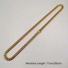 8mm Edelstahl-Kette mit Goldbeschichtung - 71 cm