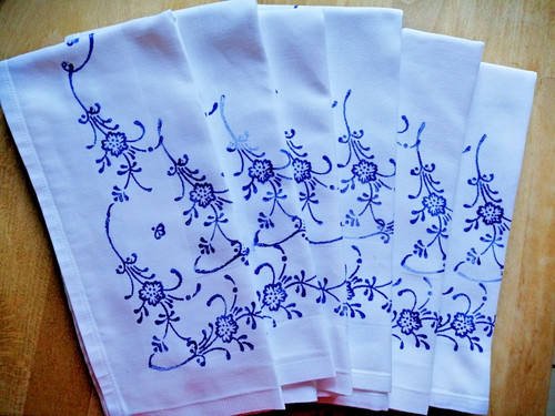 Blaudruck servietten alt - ,