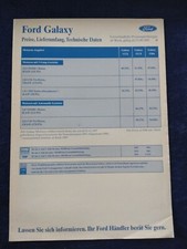 Ford Galaxy Preisliste 12.09.1995