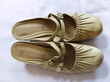 Comma Riemchen Pantoletten Pumps 36 3 1/2 Leder Slipper Mules Sandalen Lindgrün