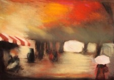 Original Gemälde nach Werner Lichtner-Aix "Markttag in der Provence" 30 x 40 cm