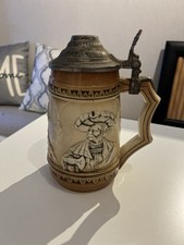 Bierkrug mit Zinndeckel nummeriert 2035/0 Motivkrug Lichte DDR