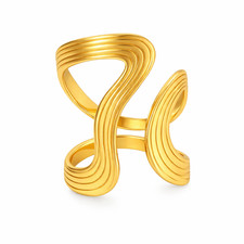 Damen Ring Edelstahl Gold