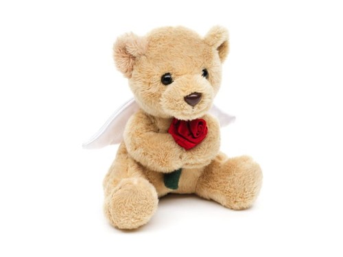 Teddybär schutzengel mit - teddybär, rose