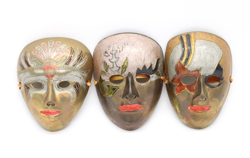 Messing masken wanddeko - messing,