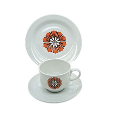 60erJahre Klassiker Gedeck Sammeltasse Thomas " Prilblume " wie neu orange