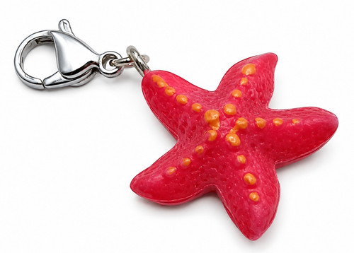Seestern rot charm - rot, clip