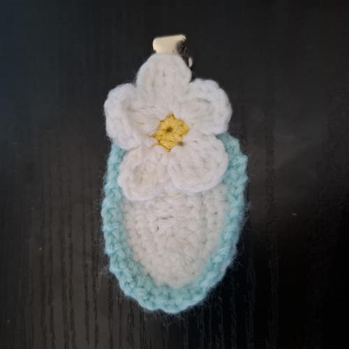 Gehäkelter blumen haarclip - blumen,