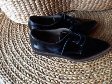 Lack Halbschuh 37 Schwarz Mit Leder