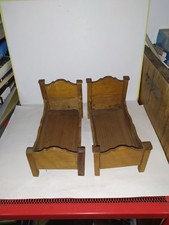 2 x Altes  Bett um 1920 Schlafzimmer-Puppenhaus-Puppenstube-doll-poupee
