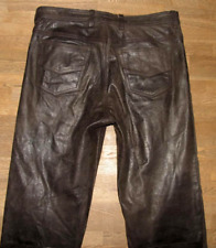 SPECKIGE " SKANDAL " Herren- LEDERJEANS Nubuk- Lederhose dkl.- braun W34" /L29"