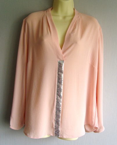 Weiche bluse pfirsich mit - pfirsich,