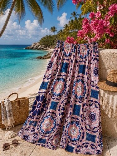 Damen sommerhose buntes - sommerhose, xl