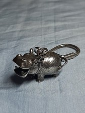 Schlüsselanhänger NILPFERD/FLUSSPFERD Massiv SILBER 925 Vintage Ca. 1980er Jahre