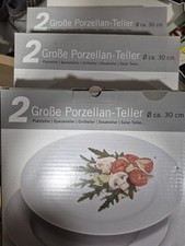 6x neue Pastateller Ø30cm aus Porzellan Nudel-Teller Weiß  Salat Grill Teller 