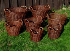 7Größe Gartenkorb Kartoffelkorb Kaminkorb Holzkorb Weide Kiepe Erntkorb Füllkorb