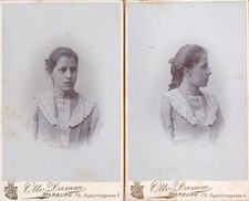 2 x CDV - Damenportrait -