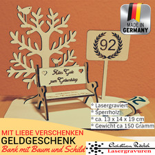 Geldgeschenk Bank mit Baum –