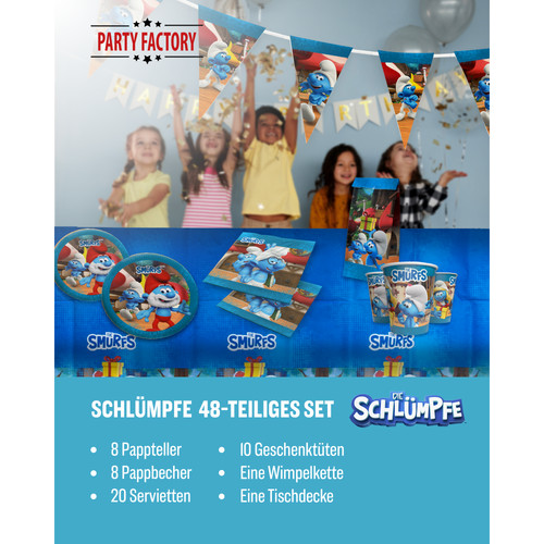 Die schlümpfe tlg party - die, 48-tlg.