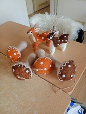 Dekoration Filz ! Pilze ! Rehe ! 6 Teilig ! Größe ca 10 cm !