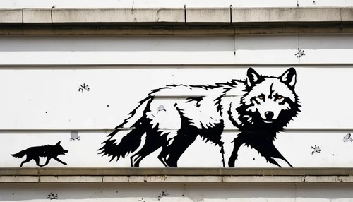 Wolf fuchs street art - wolf, st06