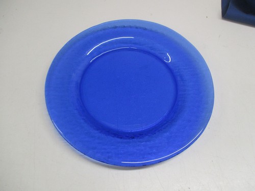 Runder blauer glasteller - runder,