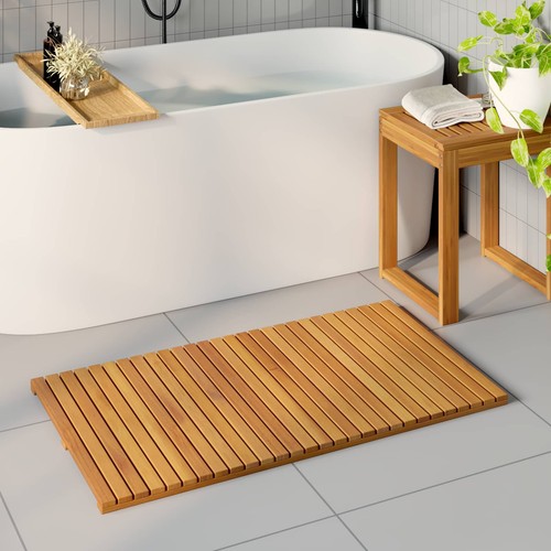 Badematte natur massivholz - badematte,