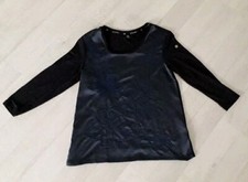 BOGNER Shirt Dunkelblau Oberteil Bluse Longleeve Stickereien Größe 34 XS 164 170