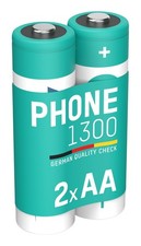 ANSMANN Telefon Akku Mignon AA LR06 1300 mAh 1,2V Ni-MH, 2 Stück
