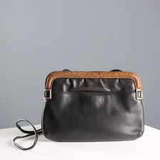 Vintage Chloé Handtasche Schwarzes Leder Frankreich 70er Jahre Originell