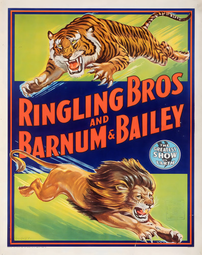 Vintage zirkusposter mit tiger - vintage-zirkusposter,