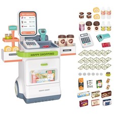 deAO Supermarket Trolley Toy Einkaufen Spiel mit Registrierkasse für Kinder, 47P