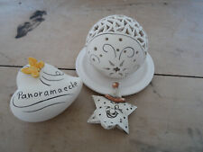 Windlicht Keramik / Terracotta 4 Teile für Teelicht neu