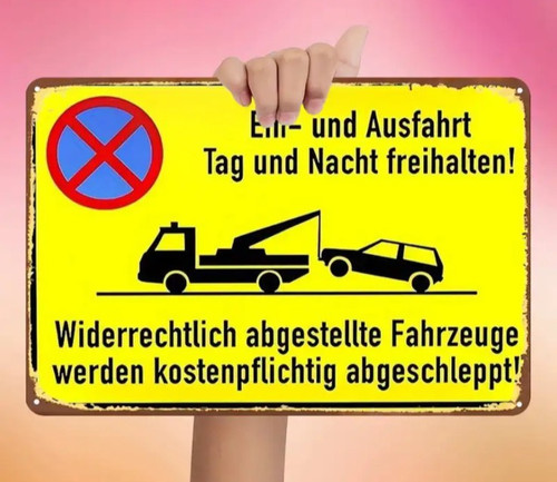 Blechschild ein ausfahrt - -,