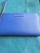 Michael Kors Geldbörse Royalblau Mit Silberverschluss Neu Unbenutzt