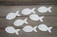 30*Streuteile"Fisch"weiß*Holz