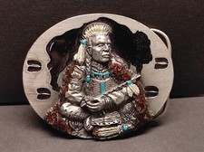 Buckle/Gürtelschnalle INDIAN/Indianer, Vintage von 1994, Bergamot.