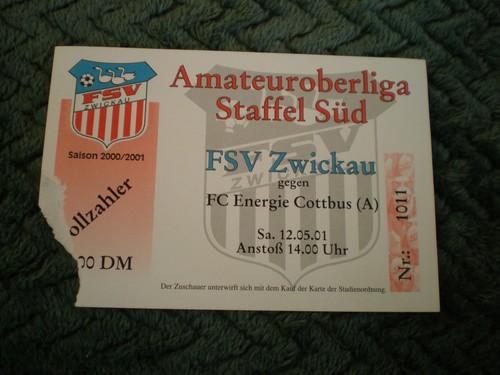 Sammler ticket fsv zwickau - sammler,