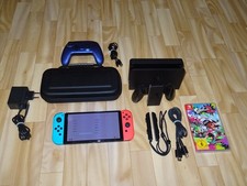 Nintendo Switch Konsole Oled Neon Rot Neon Blau + Splatoon 2 Spiel