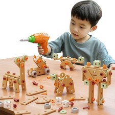 Montessori Holz-Schraubset mit
