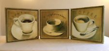 3 x Druck Leinwand Keilrahmen Bild SET Landhaus Küche Kaffee Café  45,5 x 45,5